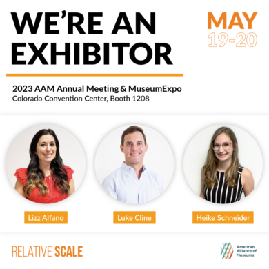 Relative Scale AAM 2023 Exhibitor graphic showing team members